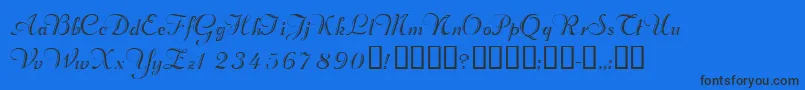 Valletortssk Font – Black Fonts on Blue Background