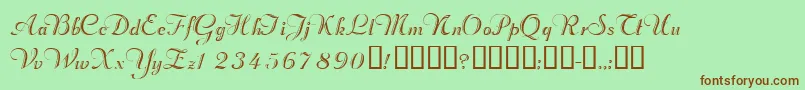 Шрифт Valletortssk – коричневые шрифты на зелёном фоне