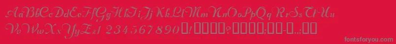 Valletortssk-Schriftart – Graue Schriften auf rotem Hintergrund
