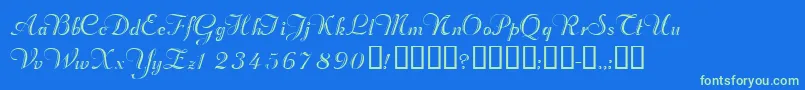 Valletortssk Font – Green Fonts on Blue Background