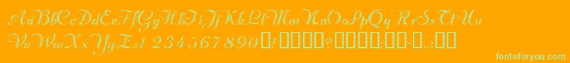 Valletortssk Font – Green Fonts on Orange Background