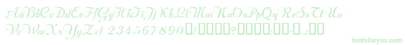 Valletortssk-Schriftart – Grüne Schriften auf weißem Hintergrund
