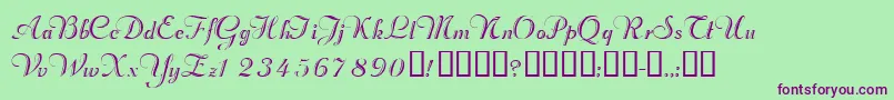 Valletortssk Font – Purple Fonts on Green Background