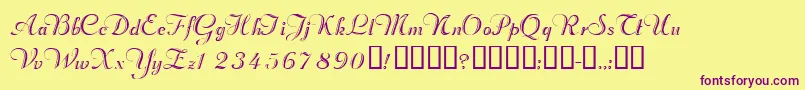 Valletortssk Font – Purple Fonts on Yellow Background
