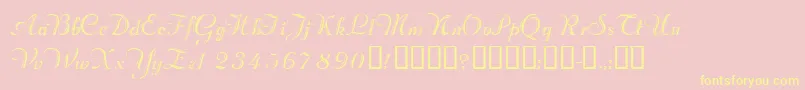 Valletortssk Font – Yellow Fonts on Pink Background