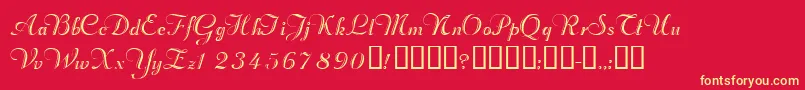 Valletortssk Font – Yellow Fonts on Red Background
