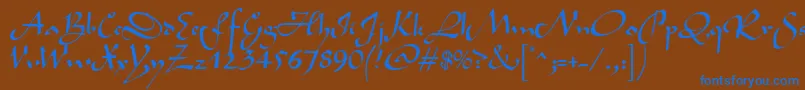 BavandRegular Font – Blue Fonts on Brown Background