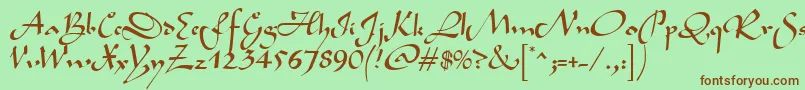 BavandRegular Font – Brown Fonts on Green Background