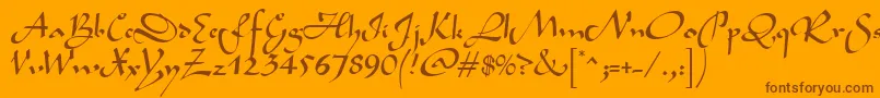 BavandRegular Font – Brown Fonts on Orange Background