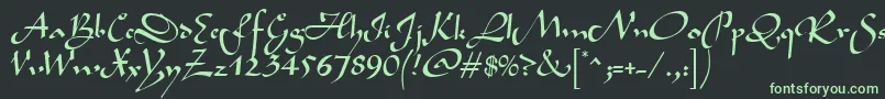 BavandRegular-fontti – vihreät fontit mustalla taustalla