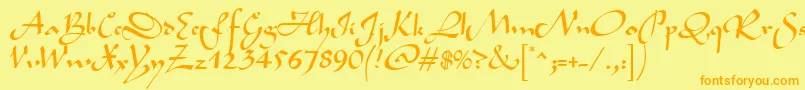 BavandRegular Font – Orange Fonts on Yellow Background
