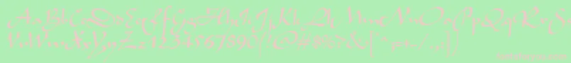 BavandRegular Font – Pink Fonts on Green Background