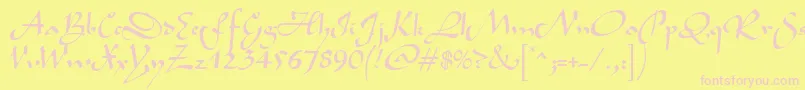 BavandRegular Font – Pink Fonts on Yellow Background