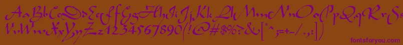 BavandRegular Font – Purple Fonts on Brown Background