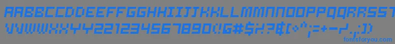 フォントSamso – 灰色の背景に青い文字