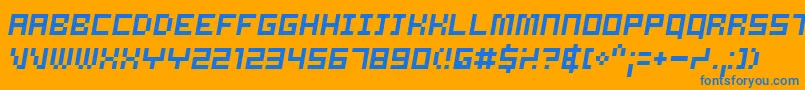 Samso Font – Blue Fonts on Orange Background