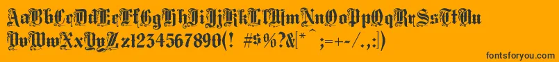 Шрифт Middlesaxonytext – чёрные шрифты на оранжевом фоне