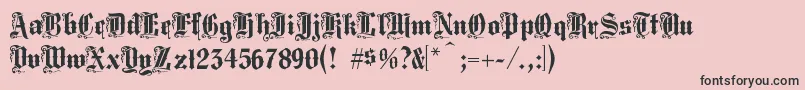 Czcionka Middlesaxonytext – czarne czcionki na różowym tle