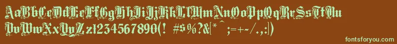 Шрифт Middlesaxonytext – зелёные шрифты на коричневом фоне