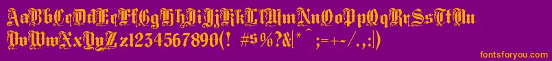 Saiba mais sobre a fonte Middlesaxonytext Fonte Middlesaxonytext – fontes laranjas em um fundo violeta