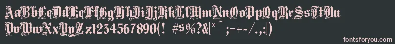Police Middlesaxonytext – polices roses sur fond noir