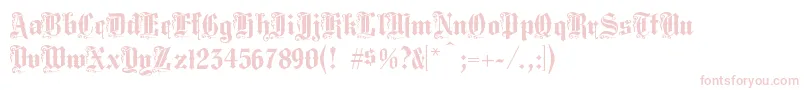 Middlesaxonytext-Schriftart – Rosa Schriften auf weißem Hintergrund