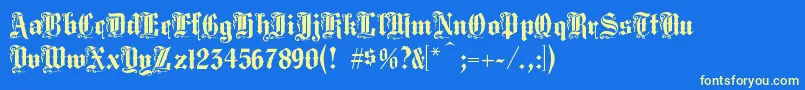 En savoir plus sur la police Middlesaxonytext Police Middlesaxonytext – polices jaunes sur fond bleu