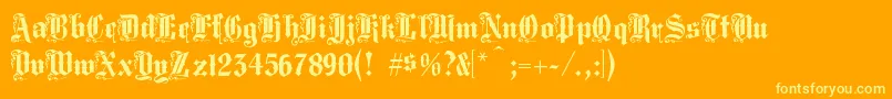 Więcej informacji o czcionce Middlesaxonytext Czcionka Middlesaxonytext – żółte czcionki na pomarańczowym tle