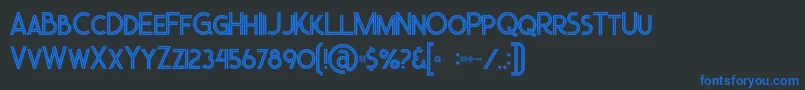 Urbaninline-Schriftart – Blaue Schriften auf schwarzem Hintergrund