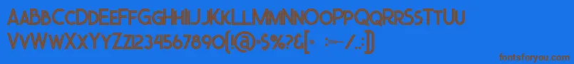 Urbaninline Font – Brown Fonts on Blue Background