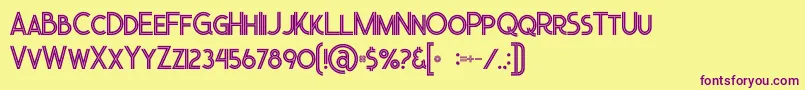 More about Urbaninline Font Urbaninline Font – Purple Fonts on Yellow Background