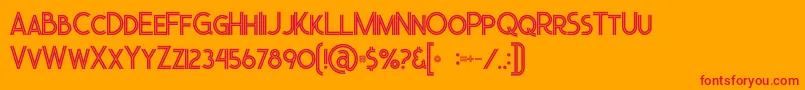 Urbaninline Font – Red Fonts on Orange Background