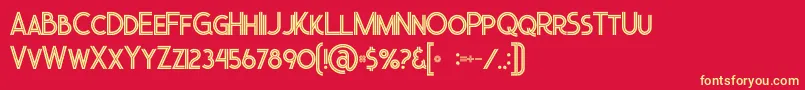 Urbaninline Font – Yellow Fonts on Red Background