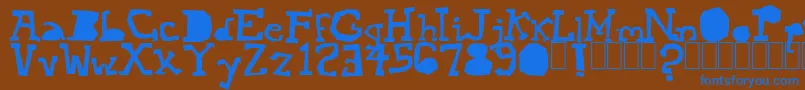 Mopey Font – Blue Fonts on Brown Background