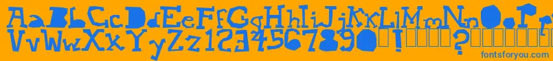 Mopey Font – Blue Fonts on Orange Background