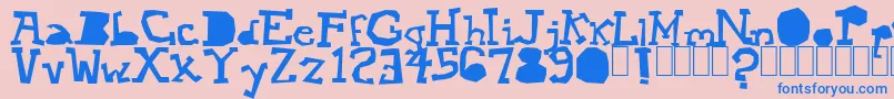 Mopey Font – Blue Fonts on Pink Background