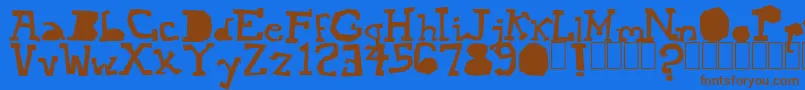 Mopey Font – Brown Fonts on Blue Background
