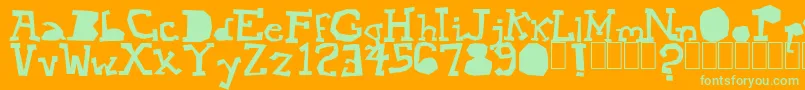 Mopey Font – Green Fonts on Orange Background