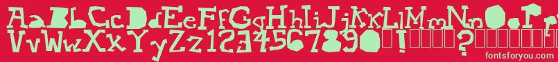 Mopey Font – Green Fonts on Red Background