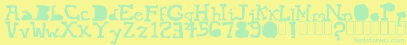 Mopey Font – Green Fonts on Yellow Background