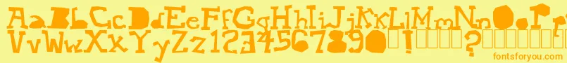 Mopey Font – Orange Fonts on Yellow Background