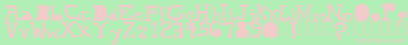 Mopey Font – Pink Fonts on Green Background