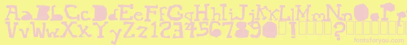 Mopey Font – Pink Fonts on Yellow Background