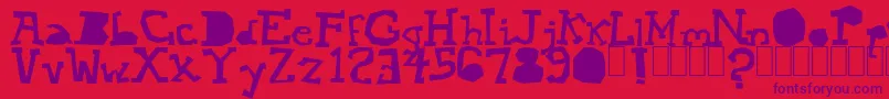 Mopey Font – Purple Fonts on Red Background
