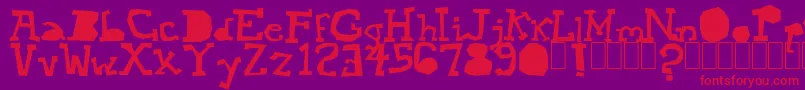 Mopey Font – Red Fonts on Purple Background