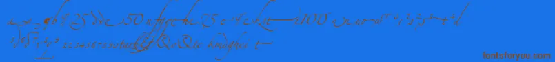 AlexandraZeferinoOrnamental-Schriftart – Braune Schriften auf blauem Hintergrund