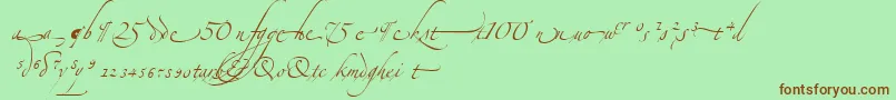 AlexandraZeferinoOrnamental-Schriftart – Braune Schriften auf grünem Hintergrund