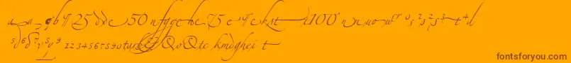 AlexandraZeferinoOrnamental-fontti – ruskeat fontit oranssilla taustalla