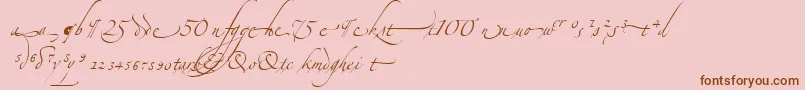 AlexandraZeferinoOrnamental-Schriftart – Braune Schriften auf rosa Hintergrund