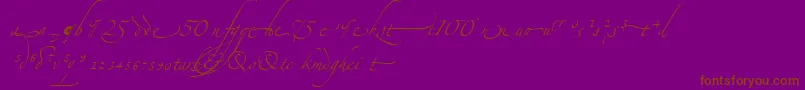 AlexandraZeferinoOrnamental-Schriftart – Braune Schriften auf violettem Hintergrund